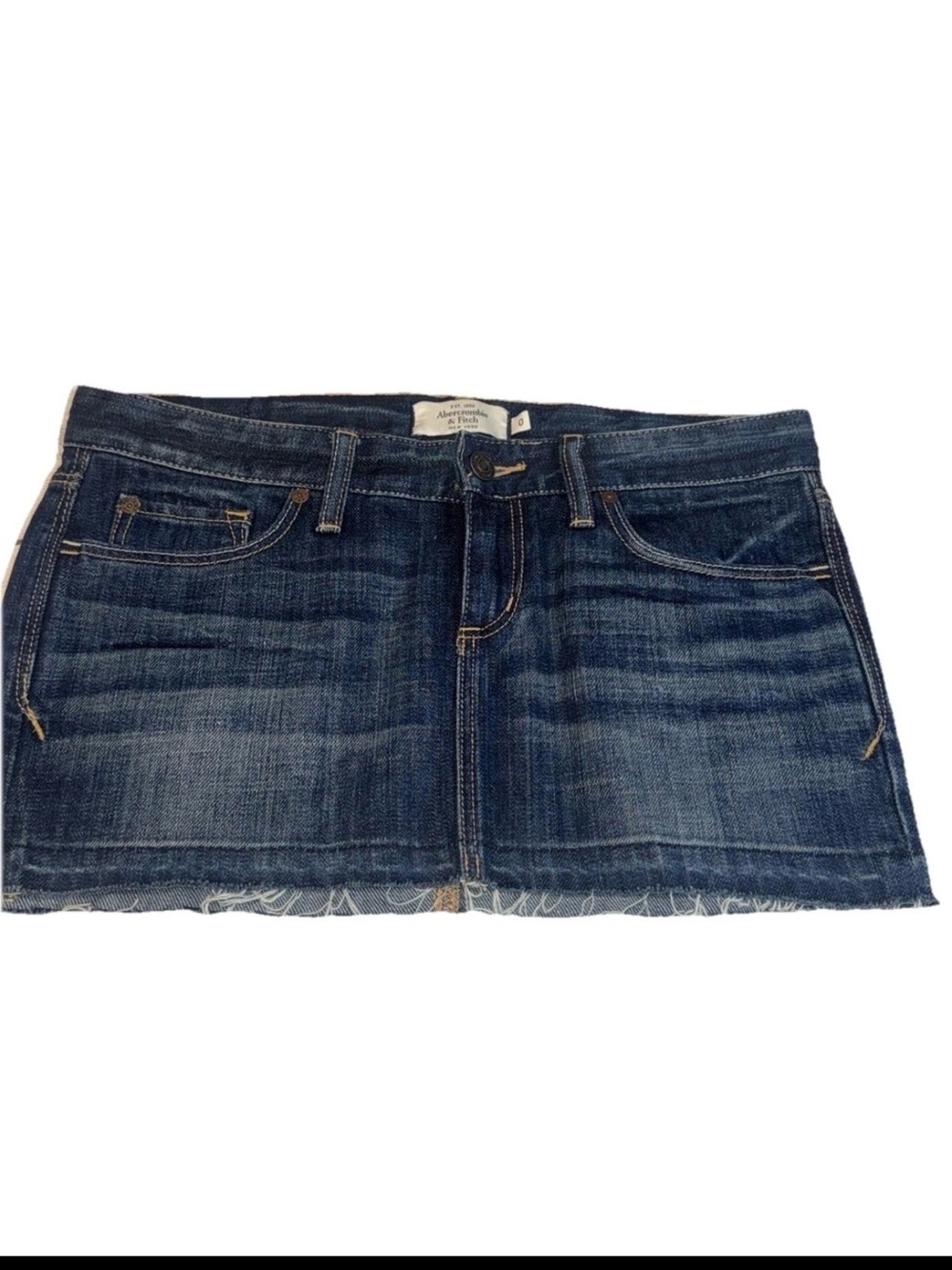 Abercrombie Fitch Denim Jeans Skirt 0 Mini 100% Cotton Blue